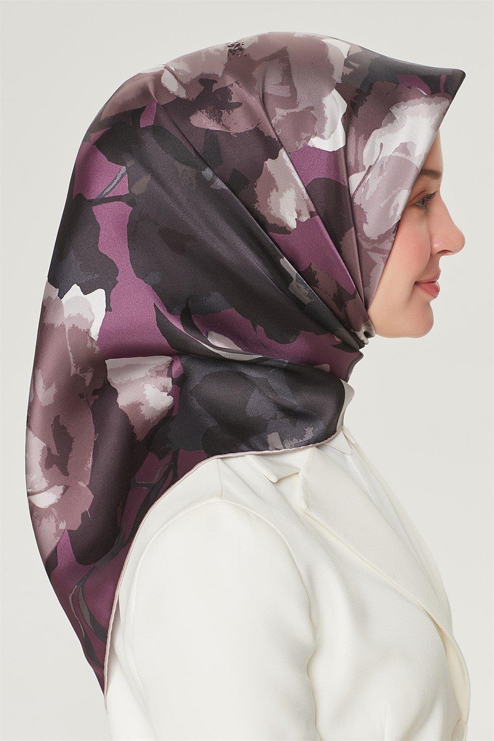Armine İpek Eşarp Nostalji - 8534-34 Mürdüm Twill