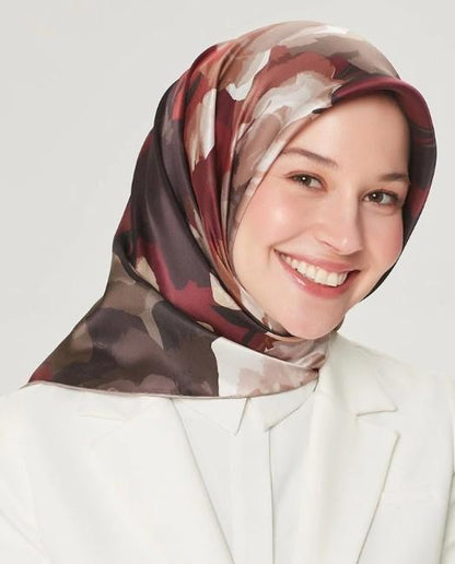 Armine İpek Eşarp Nostalji - 8534-35 Bordo Twill
