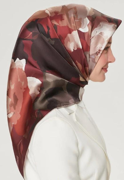 Armine İpek Eşarp Nostalji - 8534-35 Bordo Twill