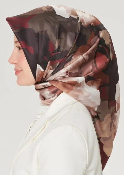 Armine İpek Eşarp Nostalji - 8534-35 Bordo Twill