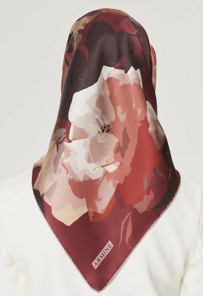 Armine İpek Eşarp Nostalji - 8534-35 Bordo Twill