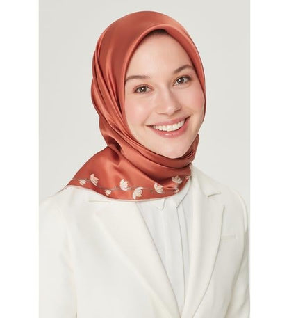 Armine İpek Eşarp Nostalji - 8553-84 Kiremit Twill