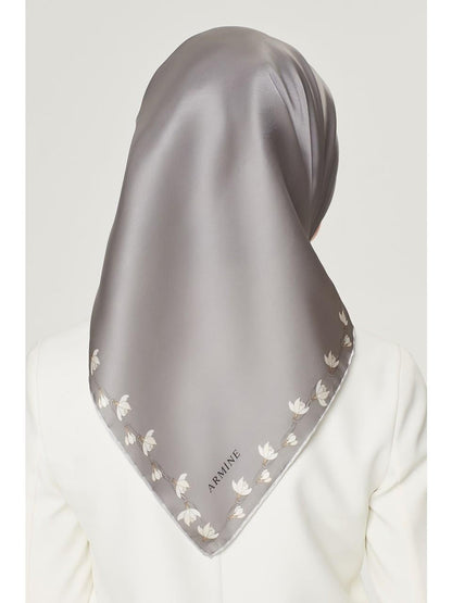 Armine İpek Eşarp Nostalji - 8553-89 Gri Twill