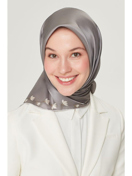 Armine İpek Eşarp Nostalji - 8553-89 Gri Twill
