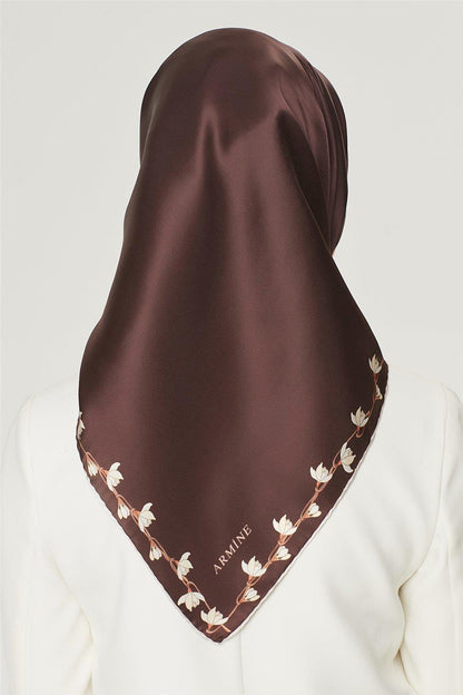 Armine İpek Eşarp Nostalji - 8553-91 Acı Kahve Twill