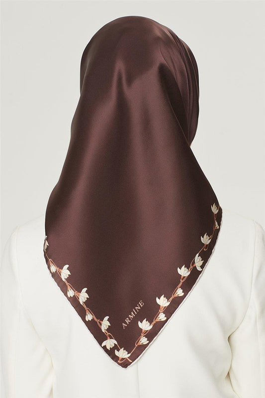 Armine İpek Eşarp Nostalji - 8553-91 Acı Kahve Twill