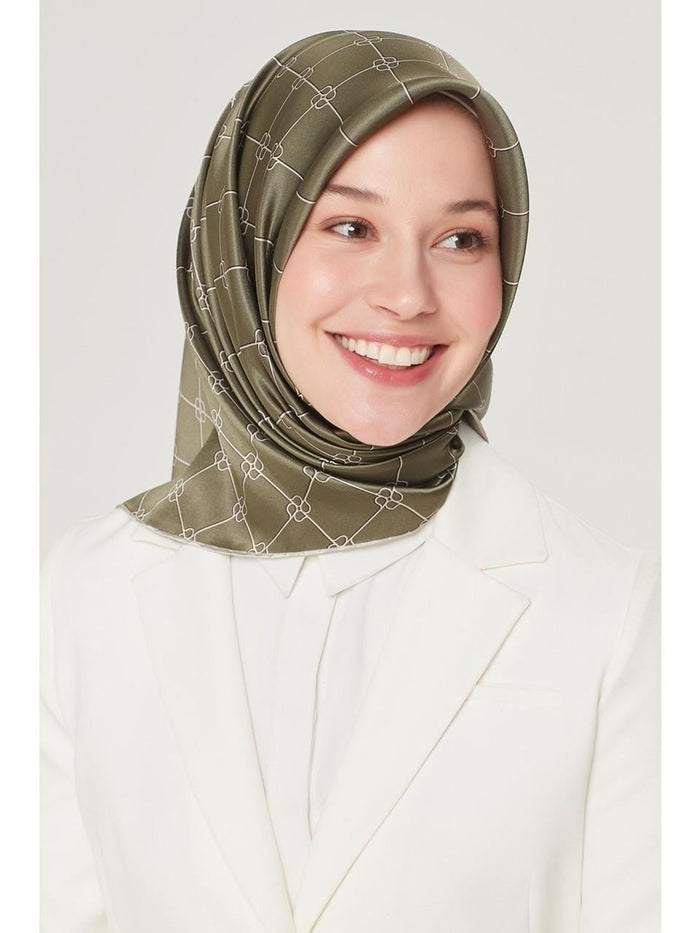 Armine İpek Eşarp Nostalji - 8555-07 Haki Twill