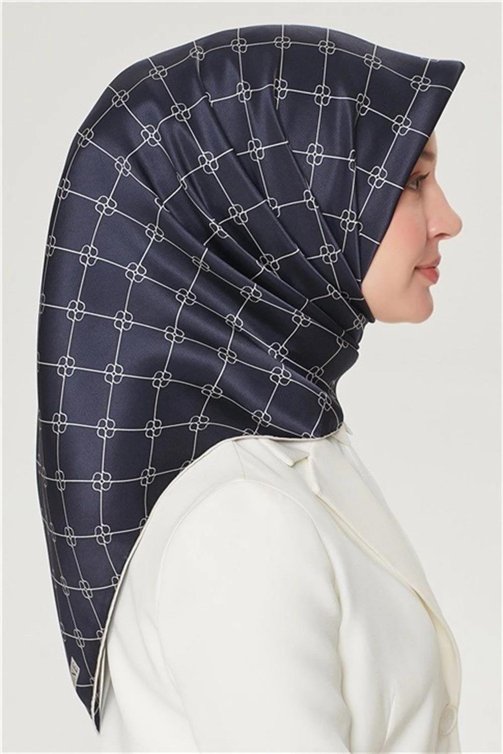 Armine İpek Eşarp Nostalji - 8555-15 Lacivert Twill