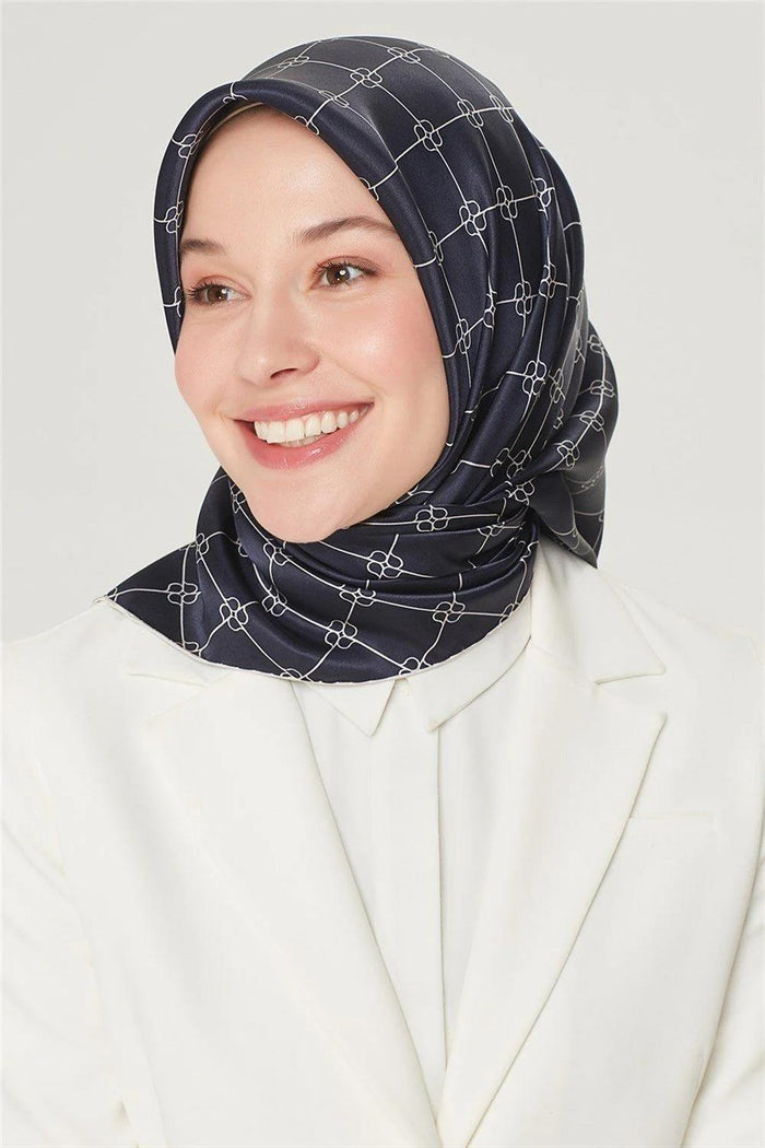Armine İpek Eşarp Nostalji - 8555-15 Lacivert Twill