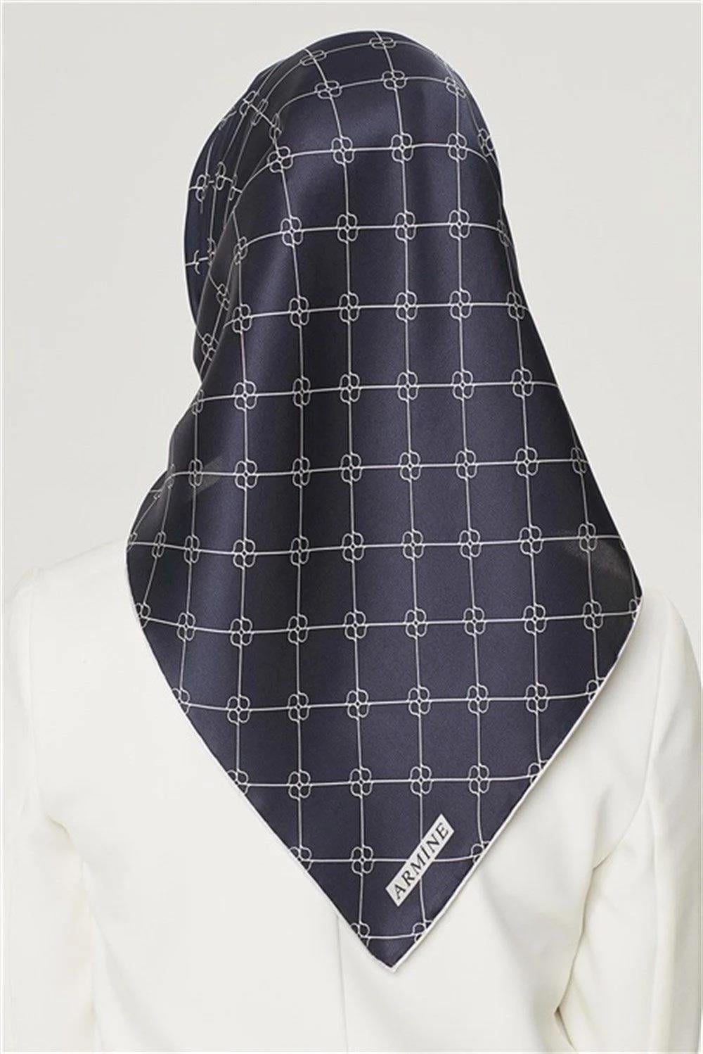 Armine İpek Eşarp Nostalji - 8555-15 Lacivert Twill