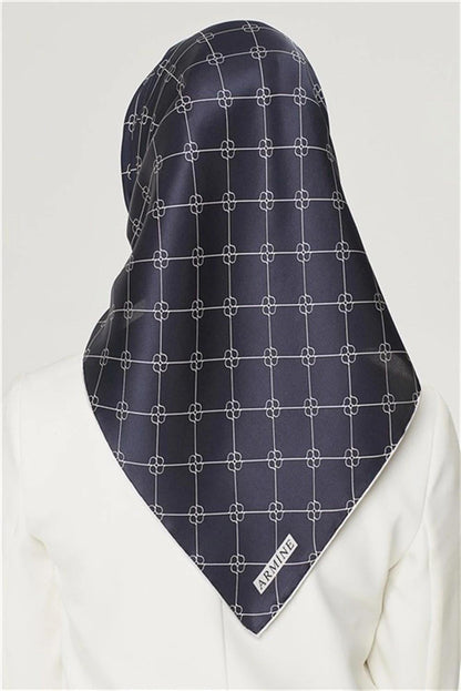 Armine İpek Eşarp Nostalji - 8555-15 Lacivert Twill