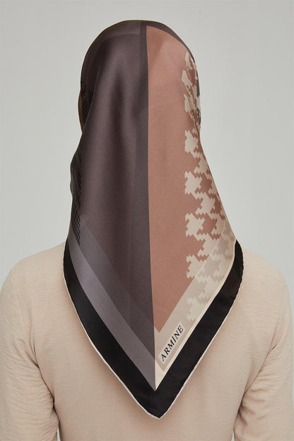 Armine İpek Eşarp Nostalji - 8620-38 Siyah Bakır Twill