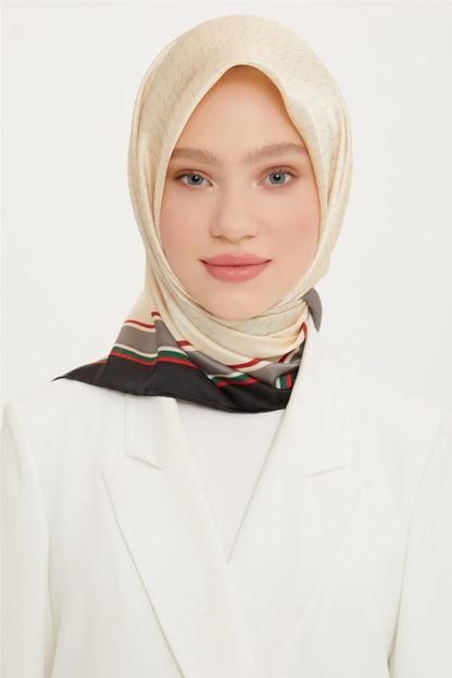 Armine İpek Eşarp Nostalji - 8724-09 Krem Twill