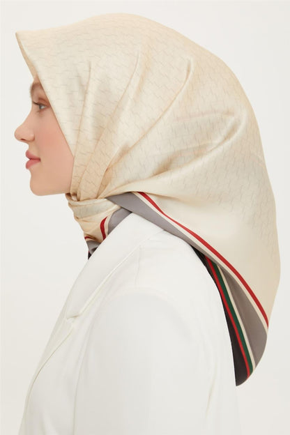 Armine İpek Eşarp Nostalji - 8724-09 Krem Twill