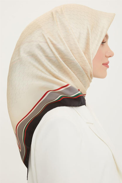 Armine İpek Eşarp Nostalji - 8724-09 Krem Twill