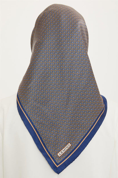 Armine İpek Eşarp Nostalji - 8733-34 Lacivert Twill