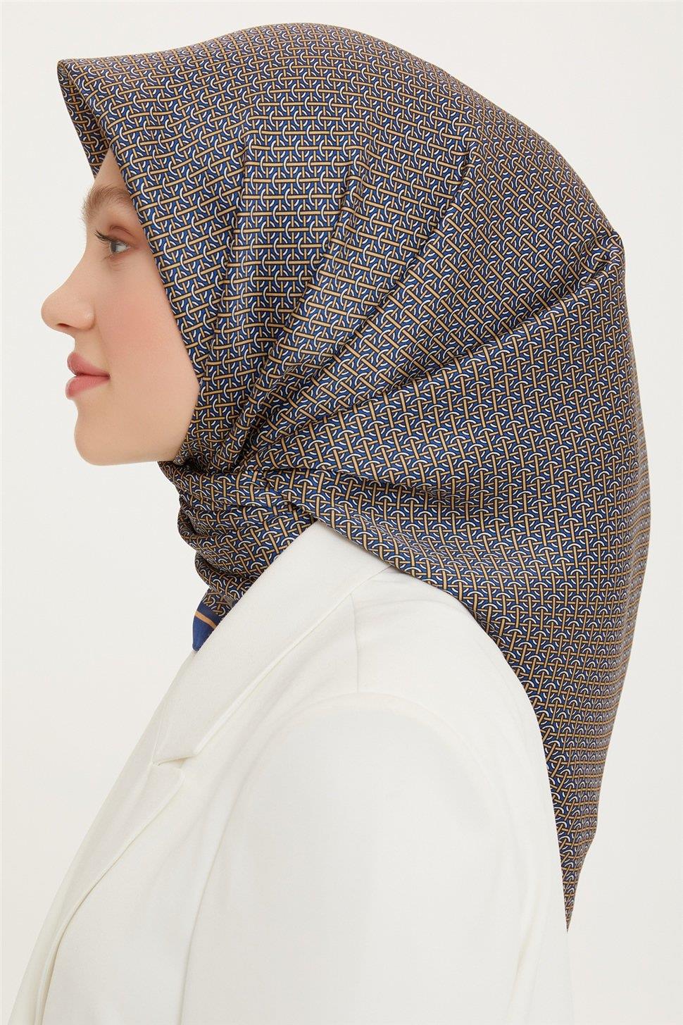 Armine İpek Eşarp Nostalji - 8733-34 Lacivert Twill