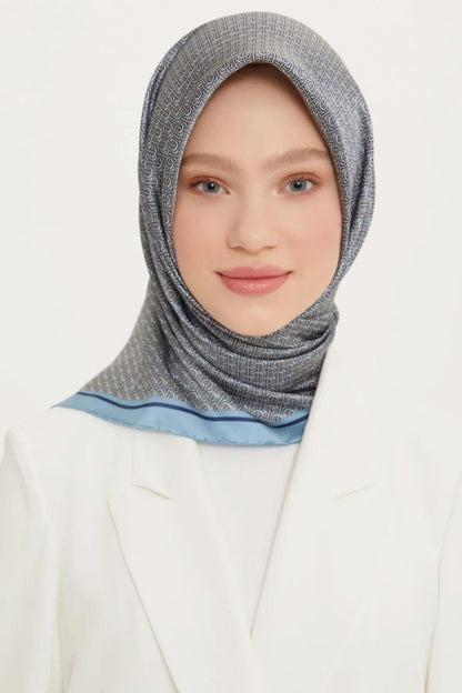 Armine İpek Eşarp Nostalji - 8733-38 Mavi Twill