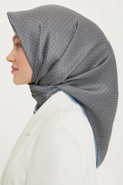 Armine İpek Eşarp Nostalji - 8733-38 Mavi Twill