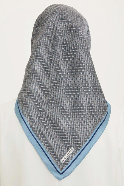 Armine İpek Eşarp Nostalji - 8733-38 Mavi Twill