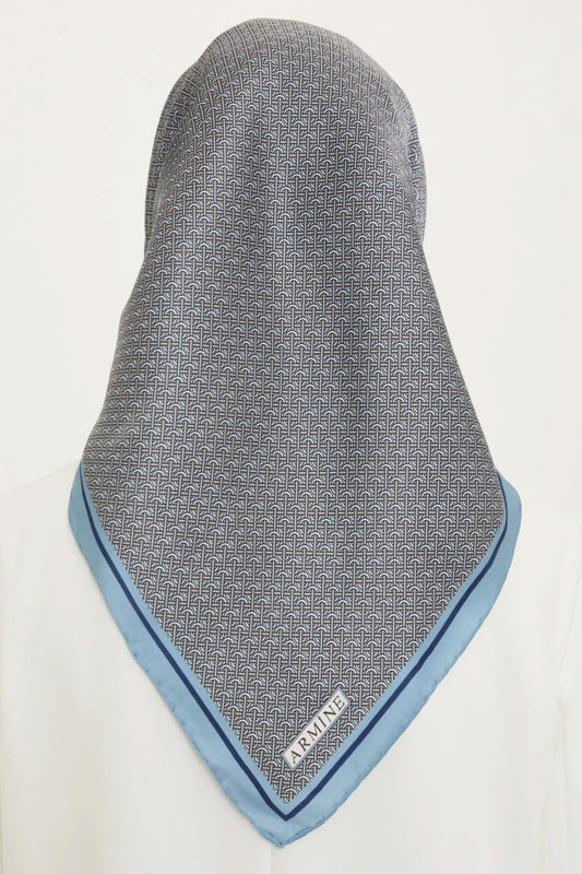Armine İpek Eşarp Nostalji - 8733-38 Mavi Twill