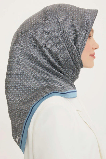 Armine İpek Eşarp Nostalji - 8733-38 Mavi Twill