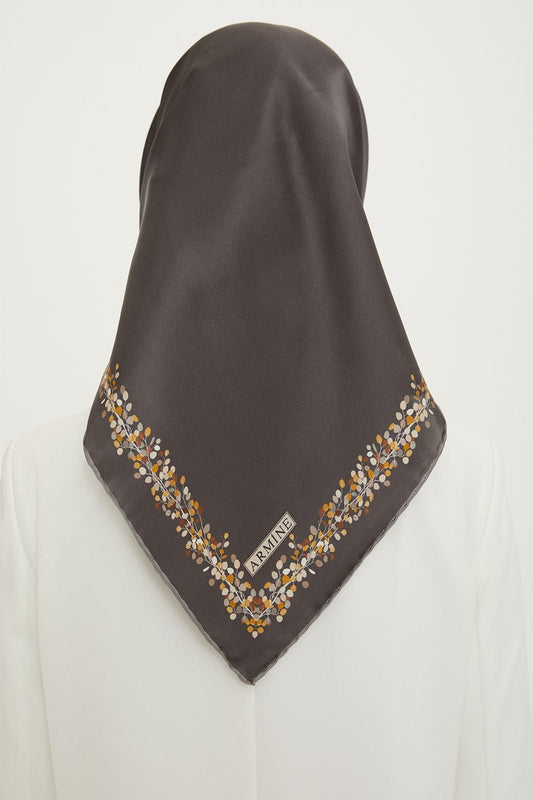 Armine İpek Eşarp Nostalji - 8765-09 Füme Twill