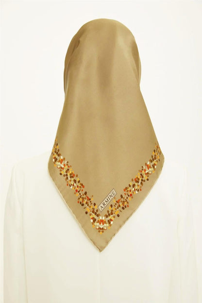 Armine İpek Eşarp Nostalji - 8765-12 Gold Twill