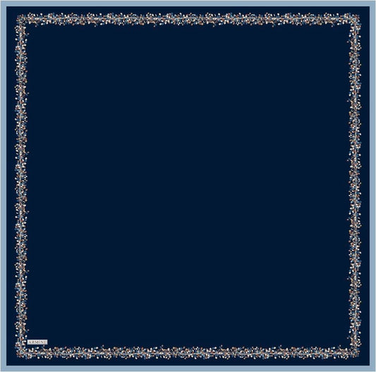 Armine İpek Eşarp Nostalji - 8765-17 Lacivert Mavi Twill