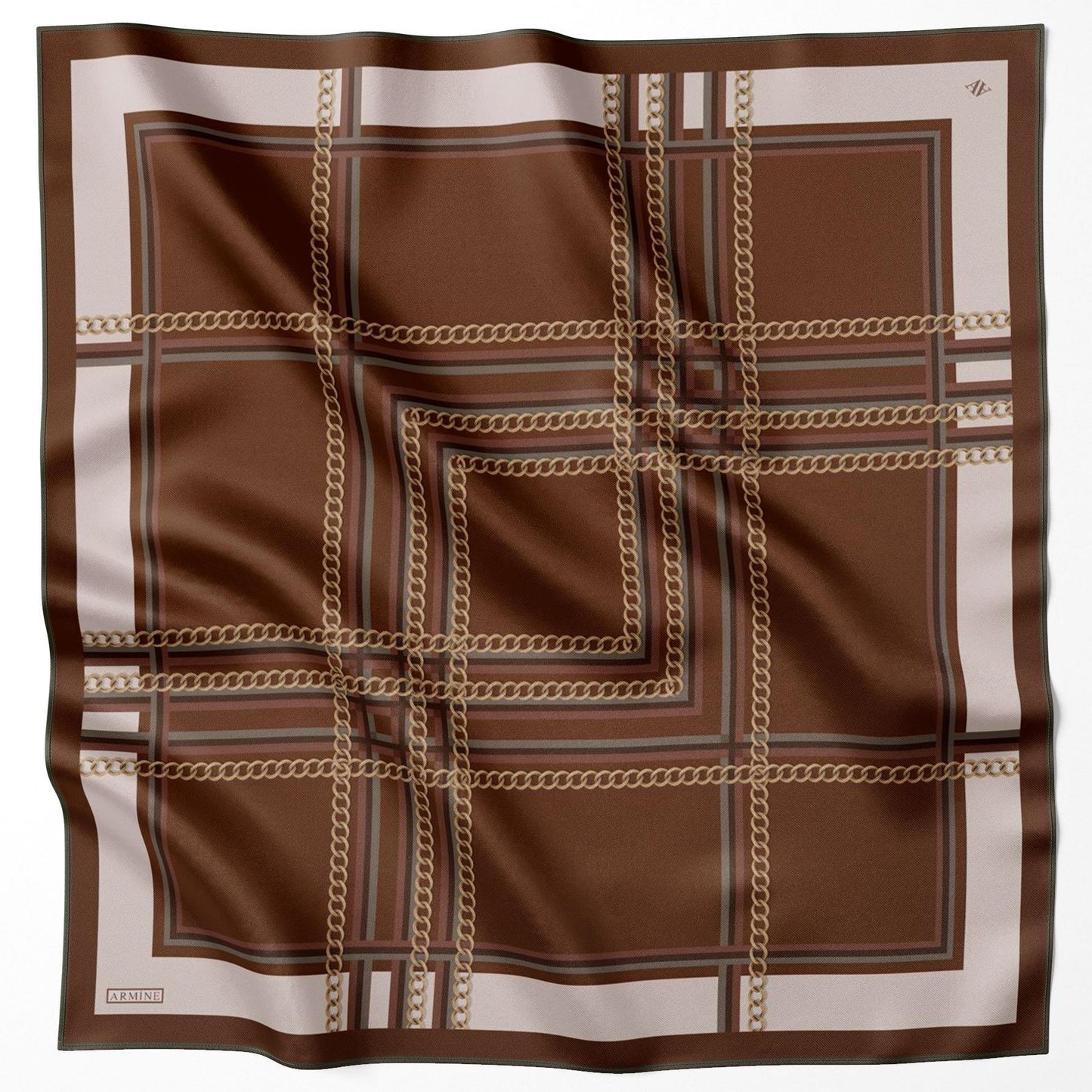 Armine İpek Eşarp Nostalji - 8845-09 Acı Kahve Twill