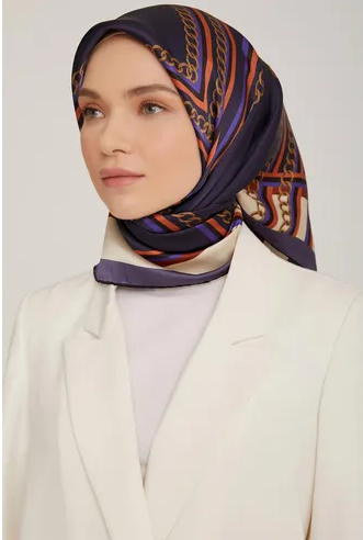 Armine İpek Eşarp Nostalji - 8845-32 Mor Twill