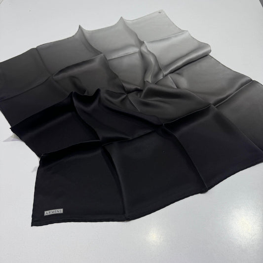 Armine İpek Eşarp Nostalji - 8971-09 Siyah Gri Degrade Twill