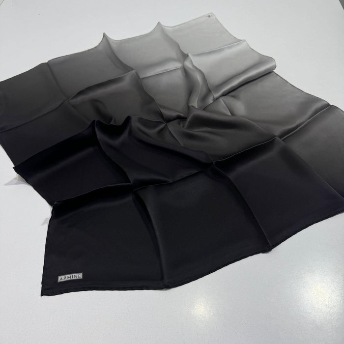Armine İpek Eşarp Nostalji - 8971-09 Siyah Gri Degrade Twill