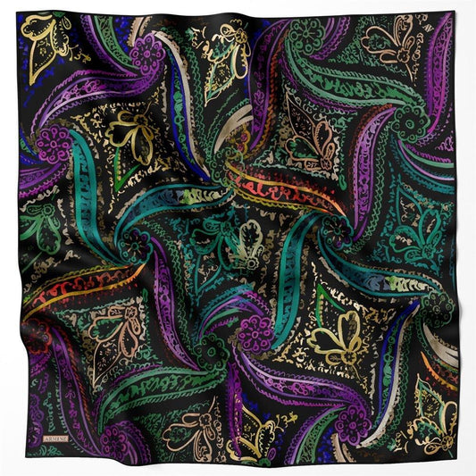 Armine İpek Eşarp Nostalji - 9037-35 Yeşil Pembe Twill