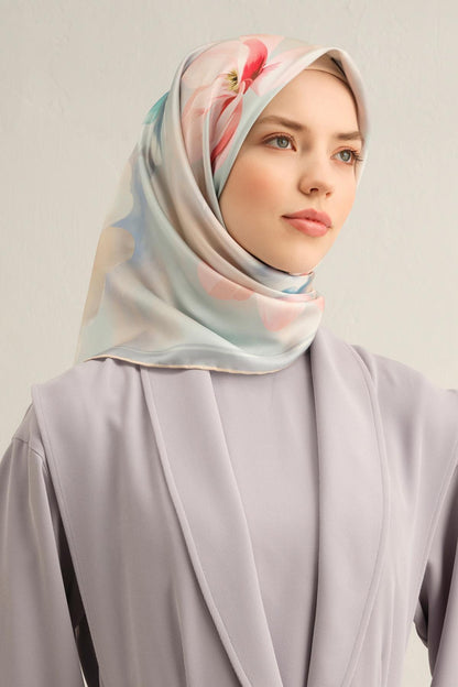 Armine İpek Eşarp Nostalji - 9305-80 Bebe Mavi Sura