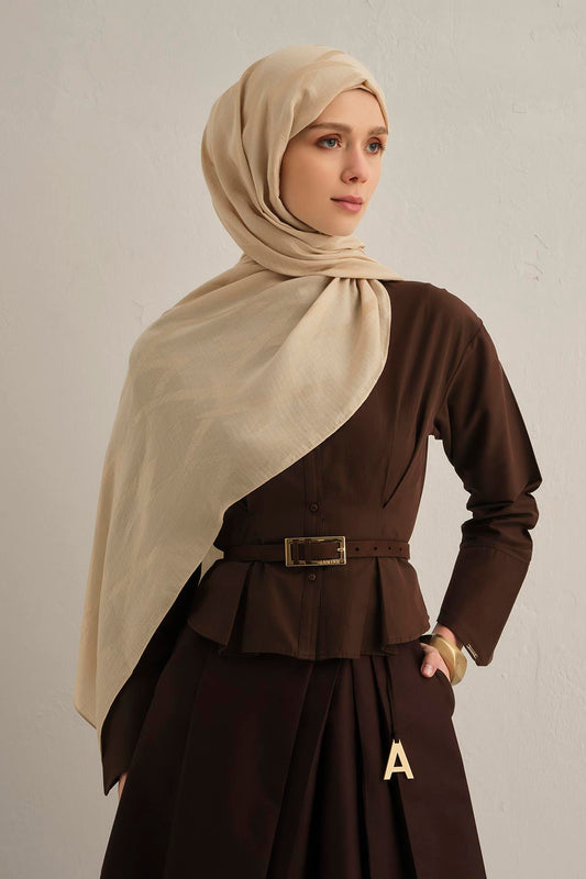 Armine Lyocell Şal - 1 - Bej 64