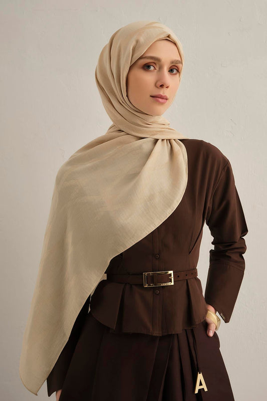 Armine Lyocell Şal - 1 - Bej 64