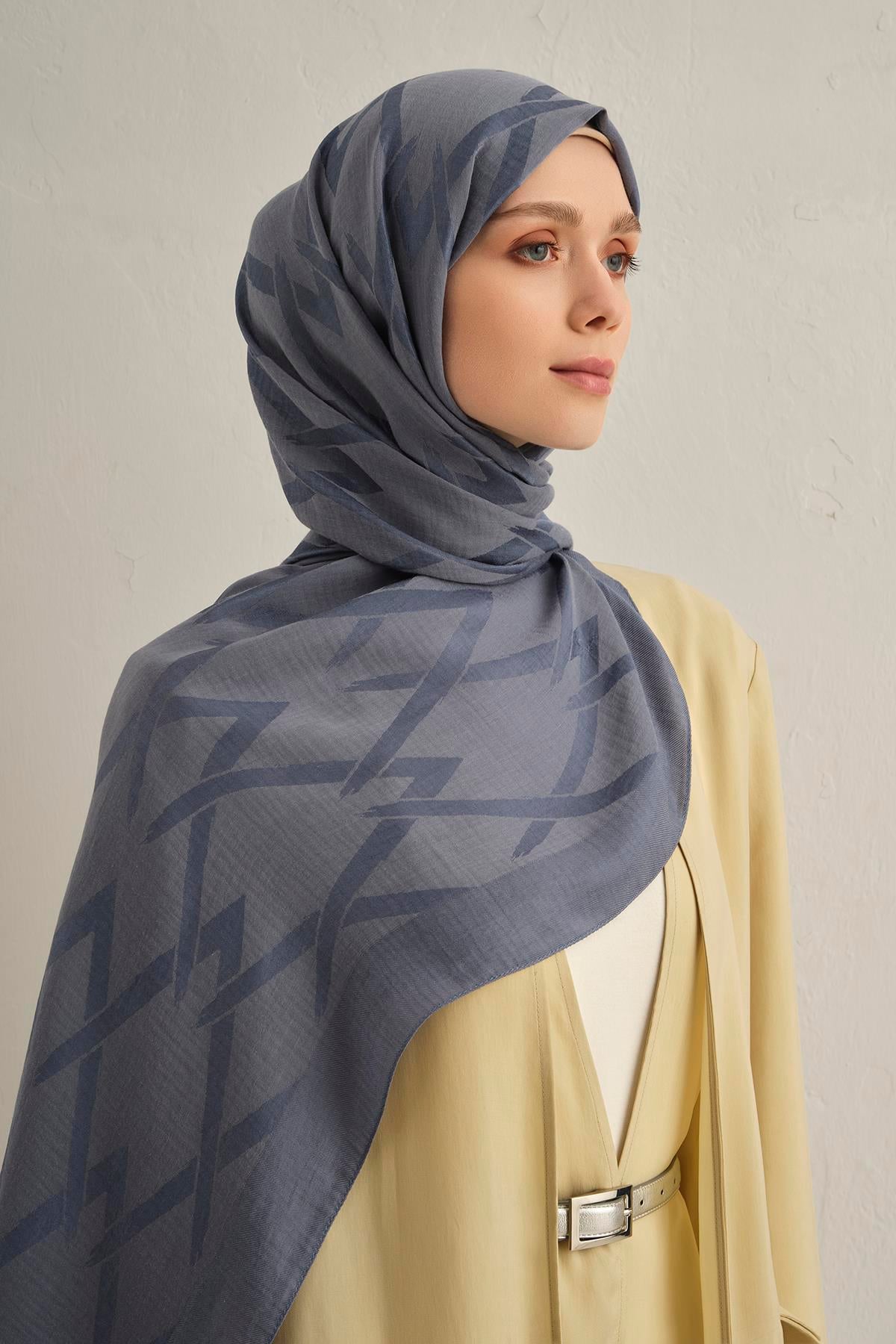 Armine Lyocell Şal - 1 - Kot Mavi 26