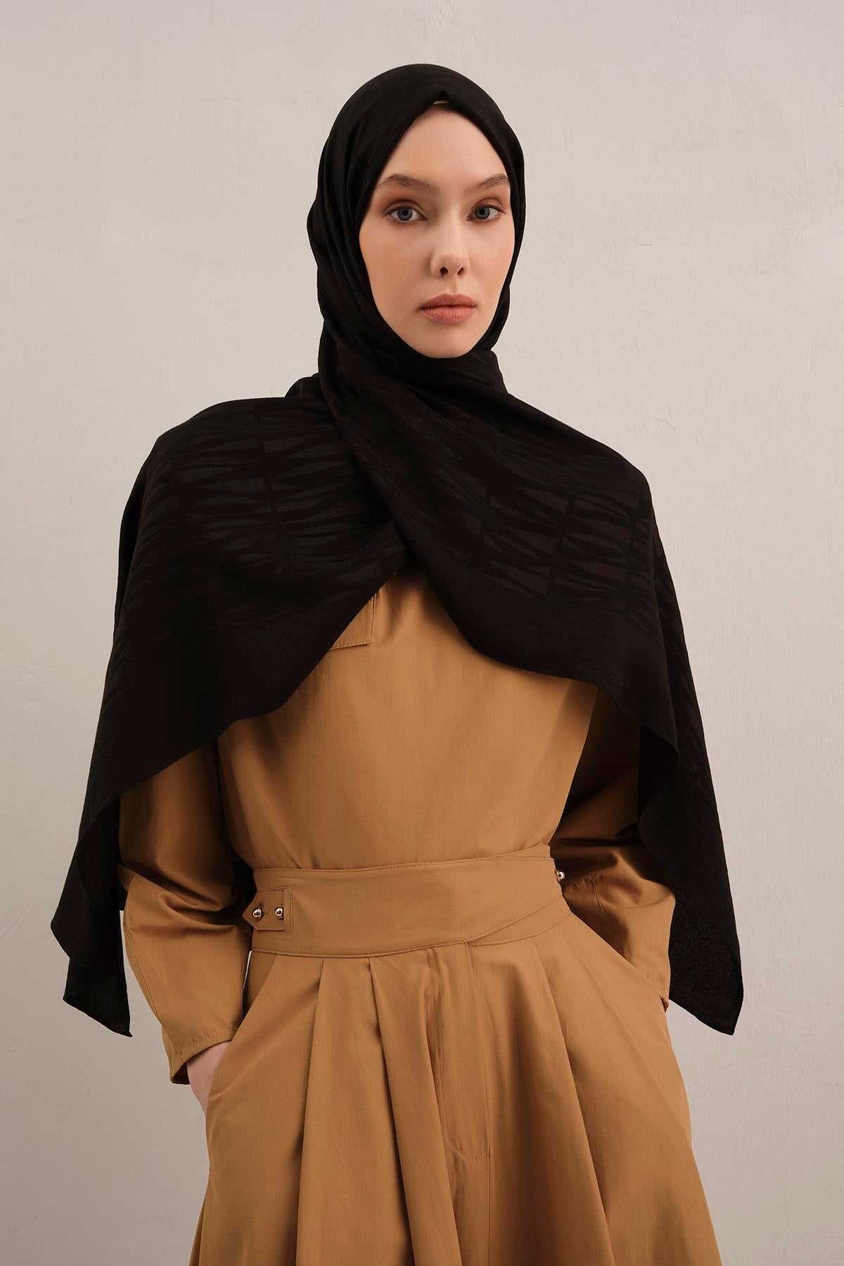 Armine Lyocell Şal - 3 - Siyah 01