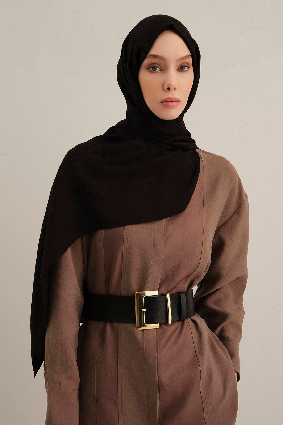 Armine Lyocell Şal - 6 - Siyah 01