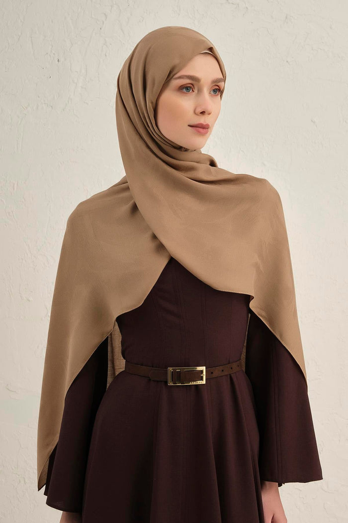 Armine Lyocell Viscon Şal - Dalga Desenli 1 - Kahve 11