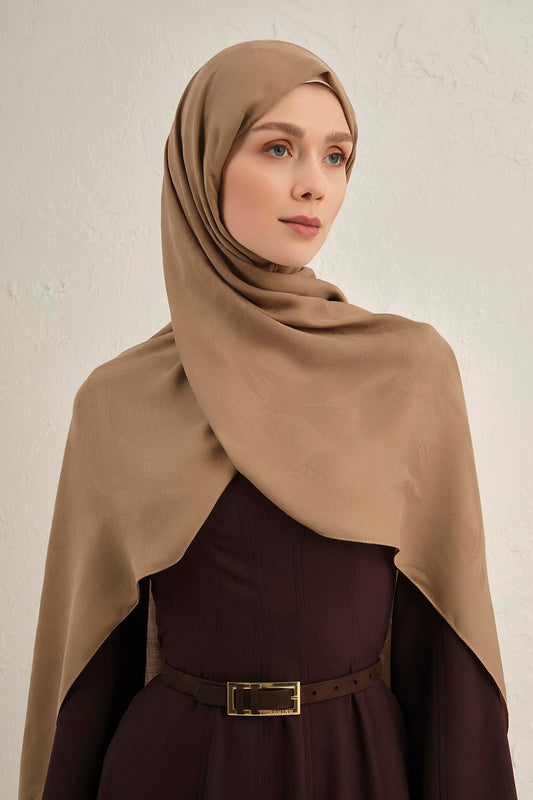 Armine Lyocell Viscon Şal - Dalga Desenli 1 - Kahve 11