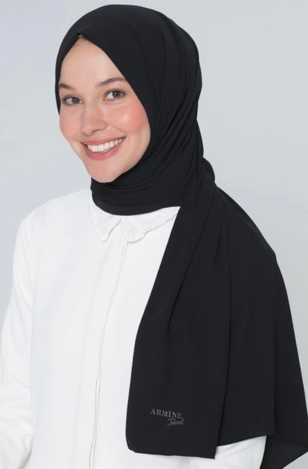 Armine Medine İpeği Şal - Siyah 1001