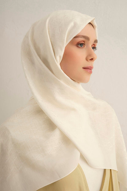 Armine Pamora Şal - Monogram Desenli 3 - Ekru 58