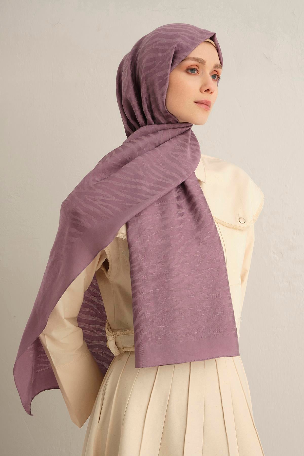 Armine Pamora Şal - Zebra Desenli 1 - Lila 42