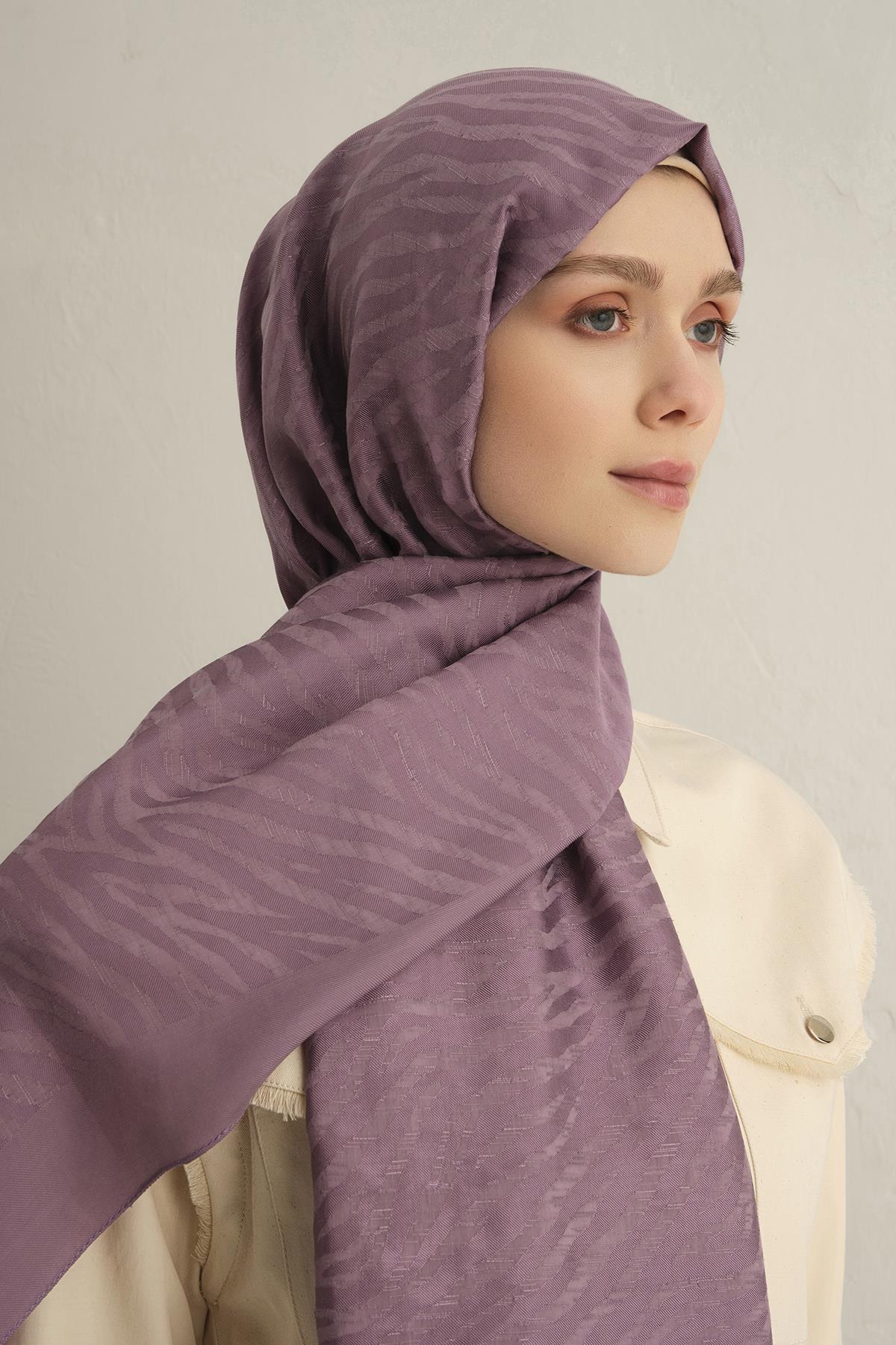 Armine Pamora Şal - Zebra Desenli 1 - Lila 42