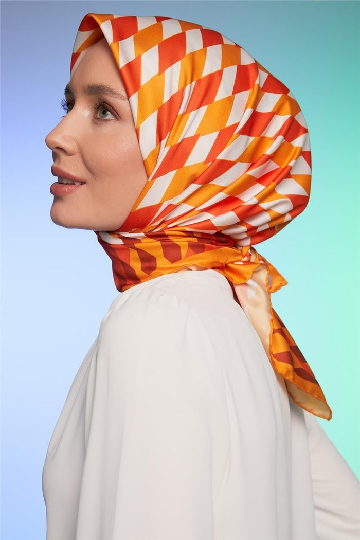 Armine Sport Twill Eşarp - 8031-16 Turuncu