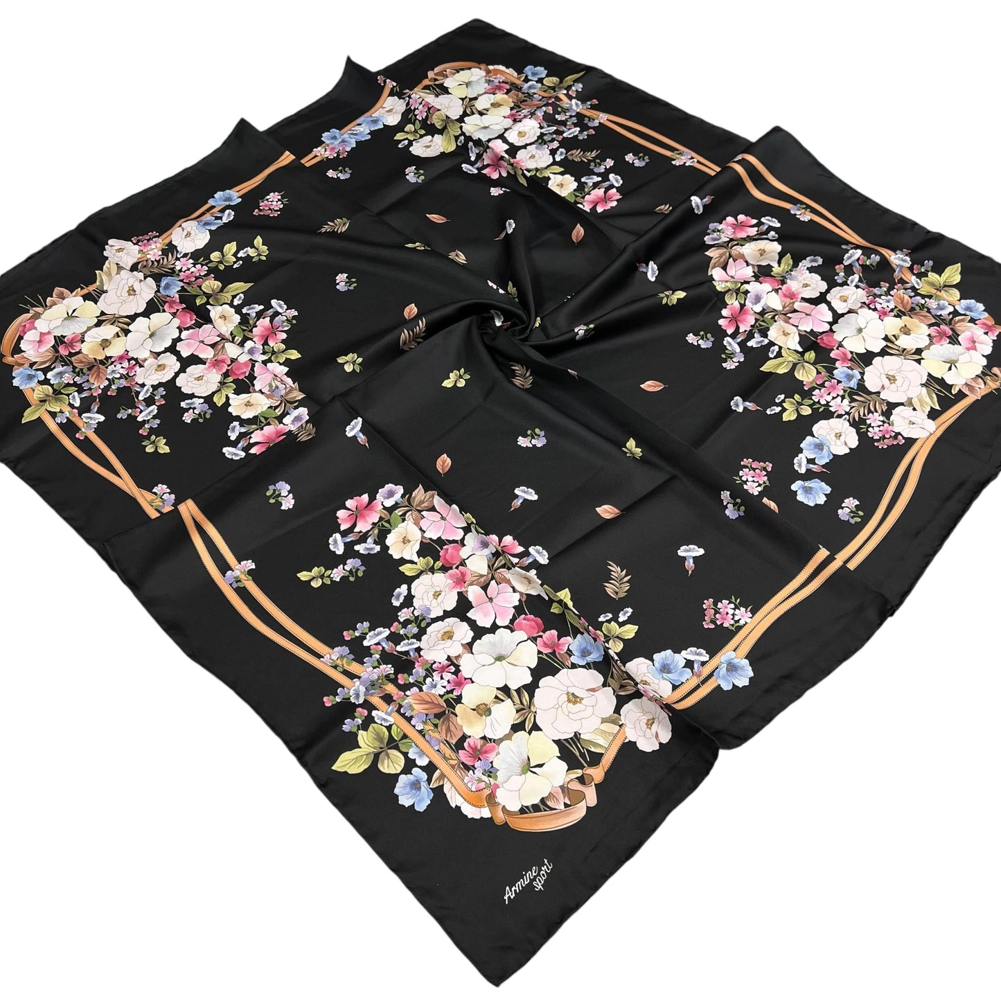 Armine Sport Twill Eşarp - 8533-09 Siyah Kahve