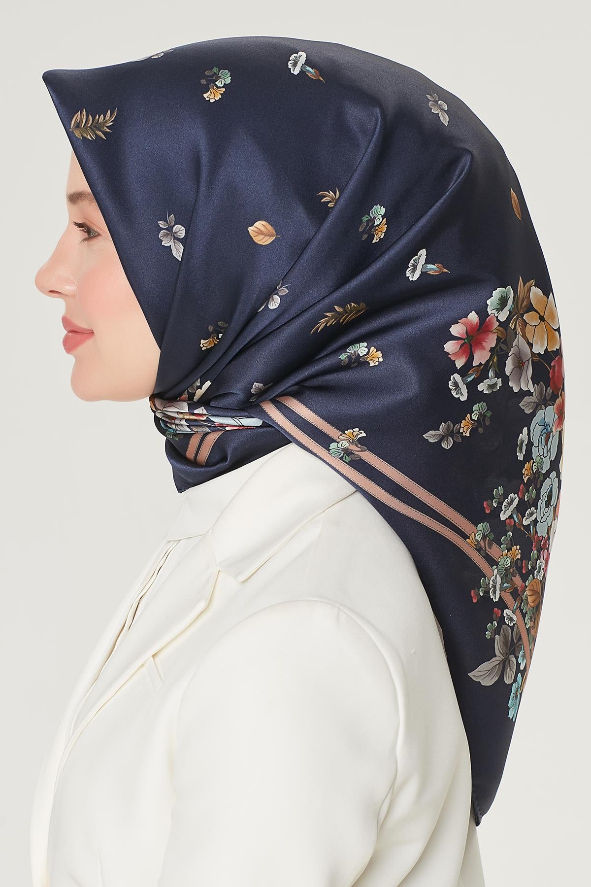 Armine Sport Twill Eşarp - 8533-34 Lacivert