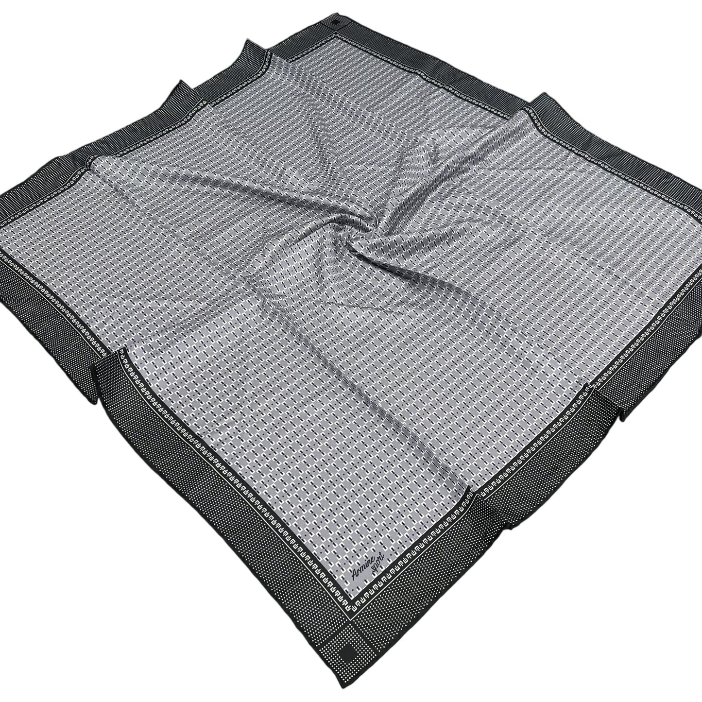 Armine Sport Twill Eşarp - 8556-06 Gri Siyah